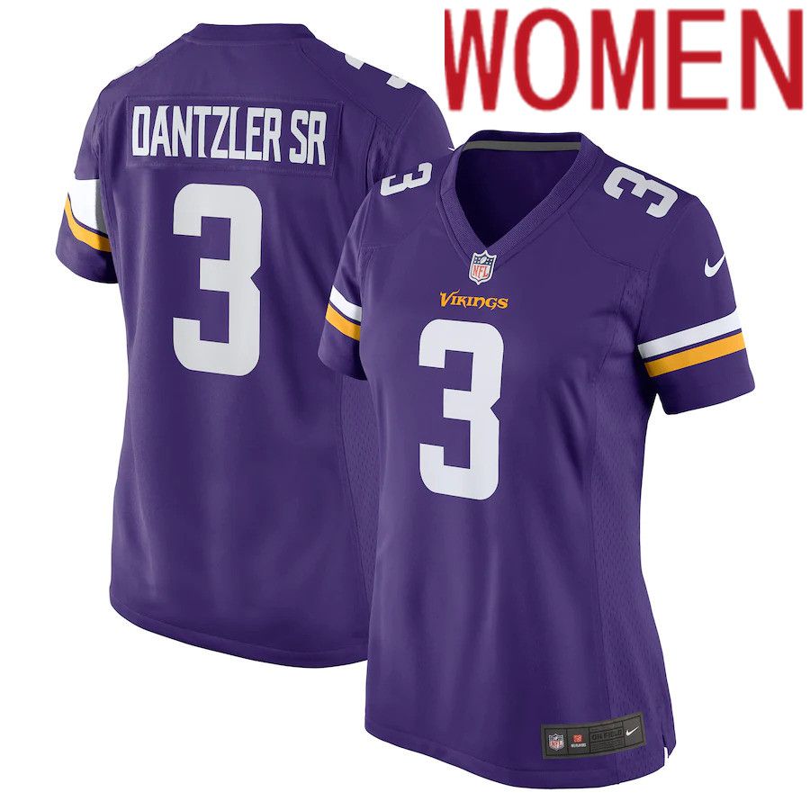 Women Minnesota Vikings 3 Cameron Dantzler Nike Purple Game NFL Jersey